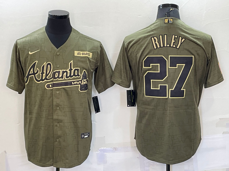Men's Atlanta Braves Austin Riley #27 Brown Jersey